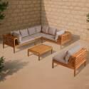 Salon de jardin bas 6 places avec table en bois d'eucalyptus FSC®