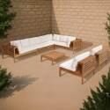 Salon de jardin 8 places avec table en bois d'eucalyptus FSC®