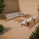Salon de jardin 8 places avec table en bois d'eucalyptus FSC®