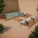 Salon de jardin 8 places avec table en bois d'eucalyptus FSC®