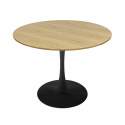 Table à manger ronde en mélaminé et métal 4 personnes