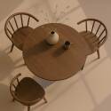 Table à manger ronde en mélaminé et métal 4 personnes