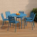 Table de jardin ronde en métal Ø120 cm et 6 chaises