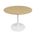 Table à manger ronde en mélaminé et métal 4 personnes