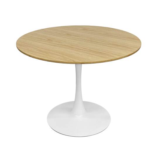 Table à manger ronde en mélaminé et métal 4 personnes