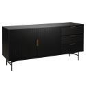 Buffet 2 portes et 3 tiroirs en acier et MDF décor mélaminé 160 cm