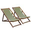 Lot de 2 chiliennes en acacia FSC® 100% inclinables 3 positions