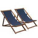 Lot de 2 chiliennes en acacia FSC® 100% inclinables 3 positions