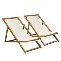 Lot de 2 chiliennes en acacia FSC® 100% inclinables 3 positions