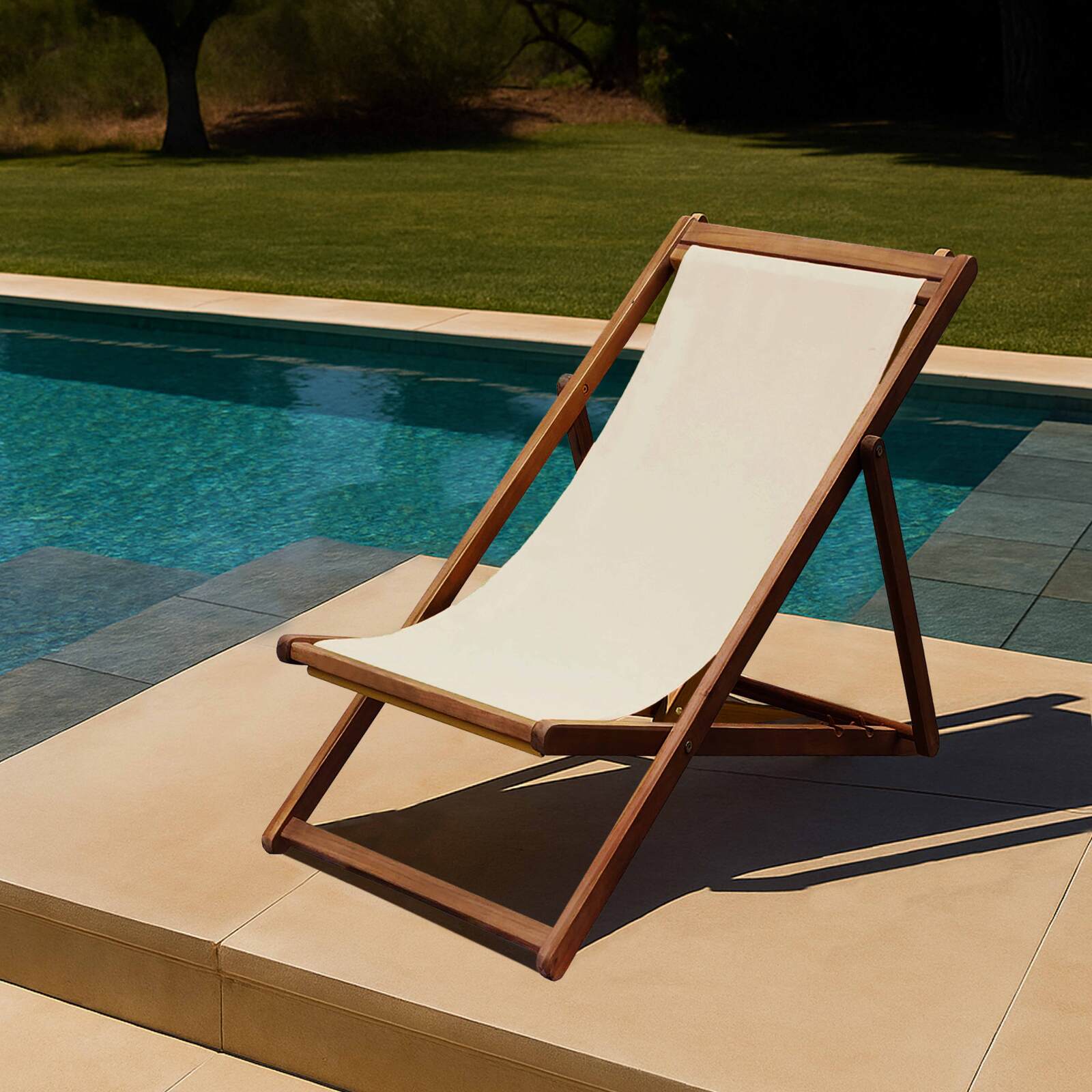 Lot de 2 chiliennes en acacia FSC® 100% inclinables 3 positions