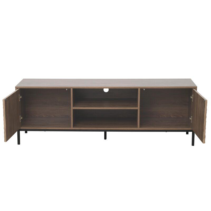 Meuble TV 160 cm en mélaminé effet bois scandinave (3/6)