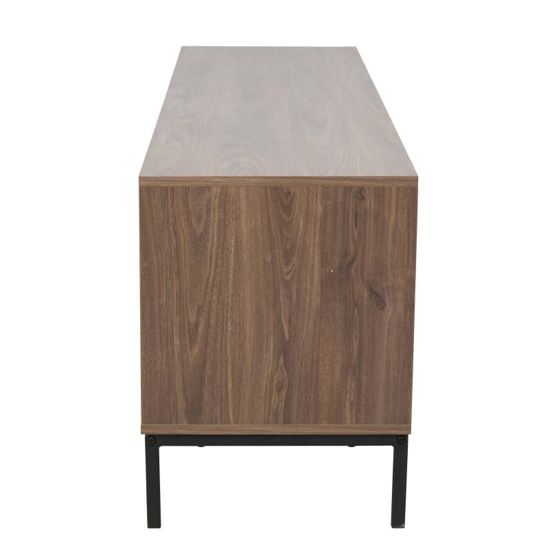 Meuble TV 160 cm en mélaminé effet bois scandinave (5/6)