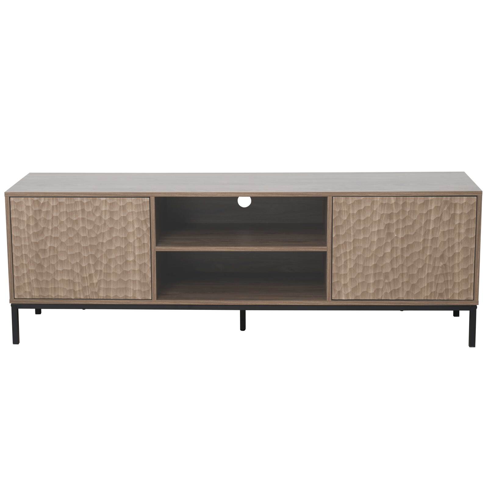 Meuble TV 160 cm en mélaminé effet bois scandinave