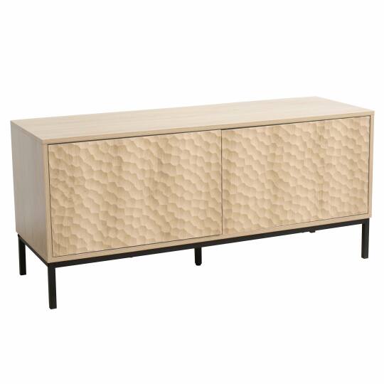 Meuble TV 120 cm en mélaminé effet bois scandinave