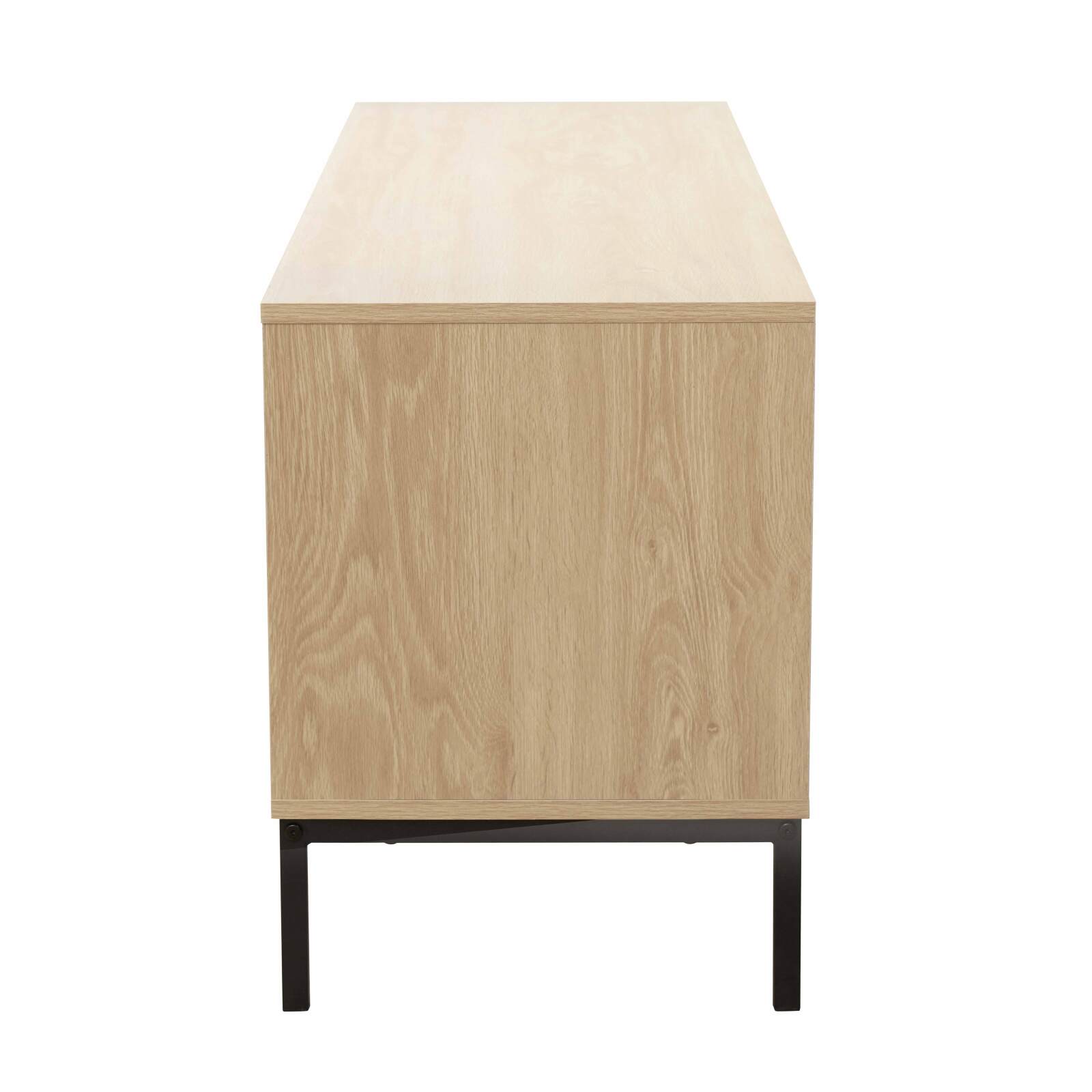Meuble TV 120 cm en mélaminé effet bois scandinave