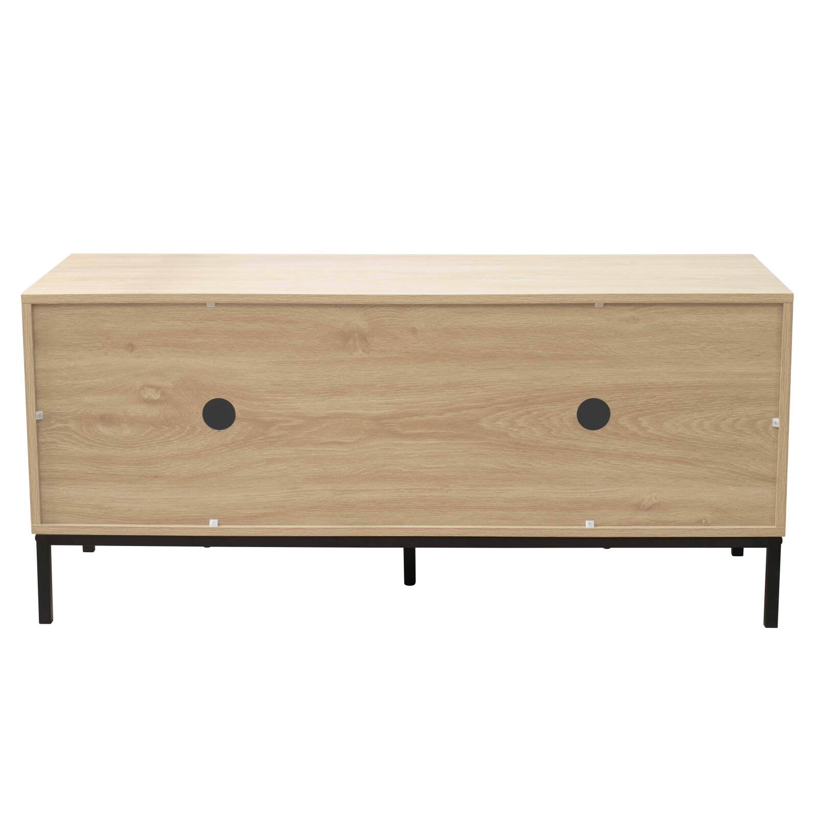 Meuble TV 120 cm en mélaminé effet bois scandinave