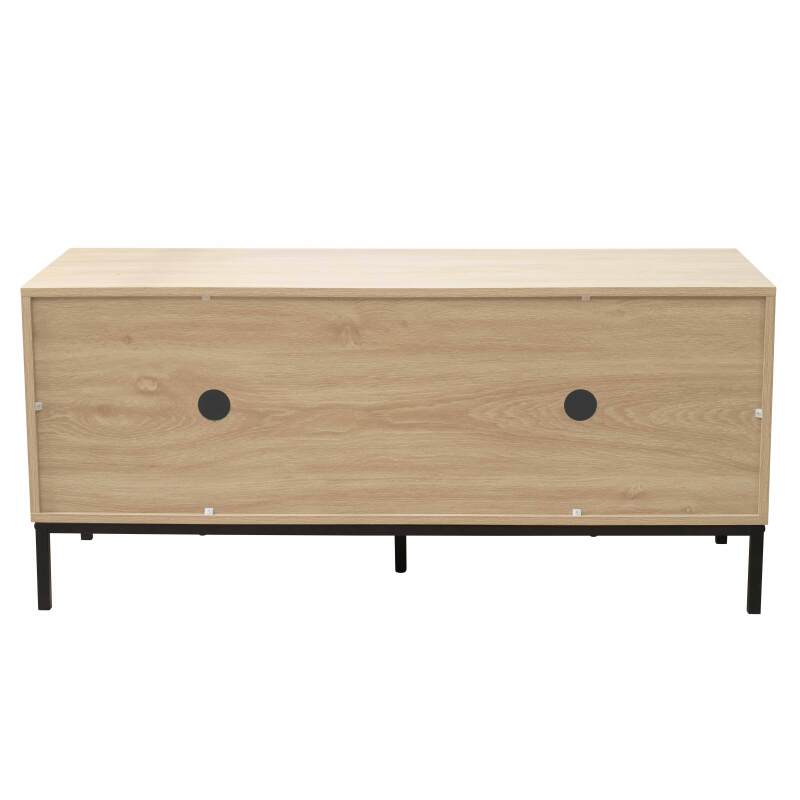 Meuble TV 120 cm en mélaminé effet bois scandinave (6/8)