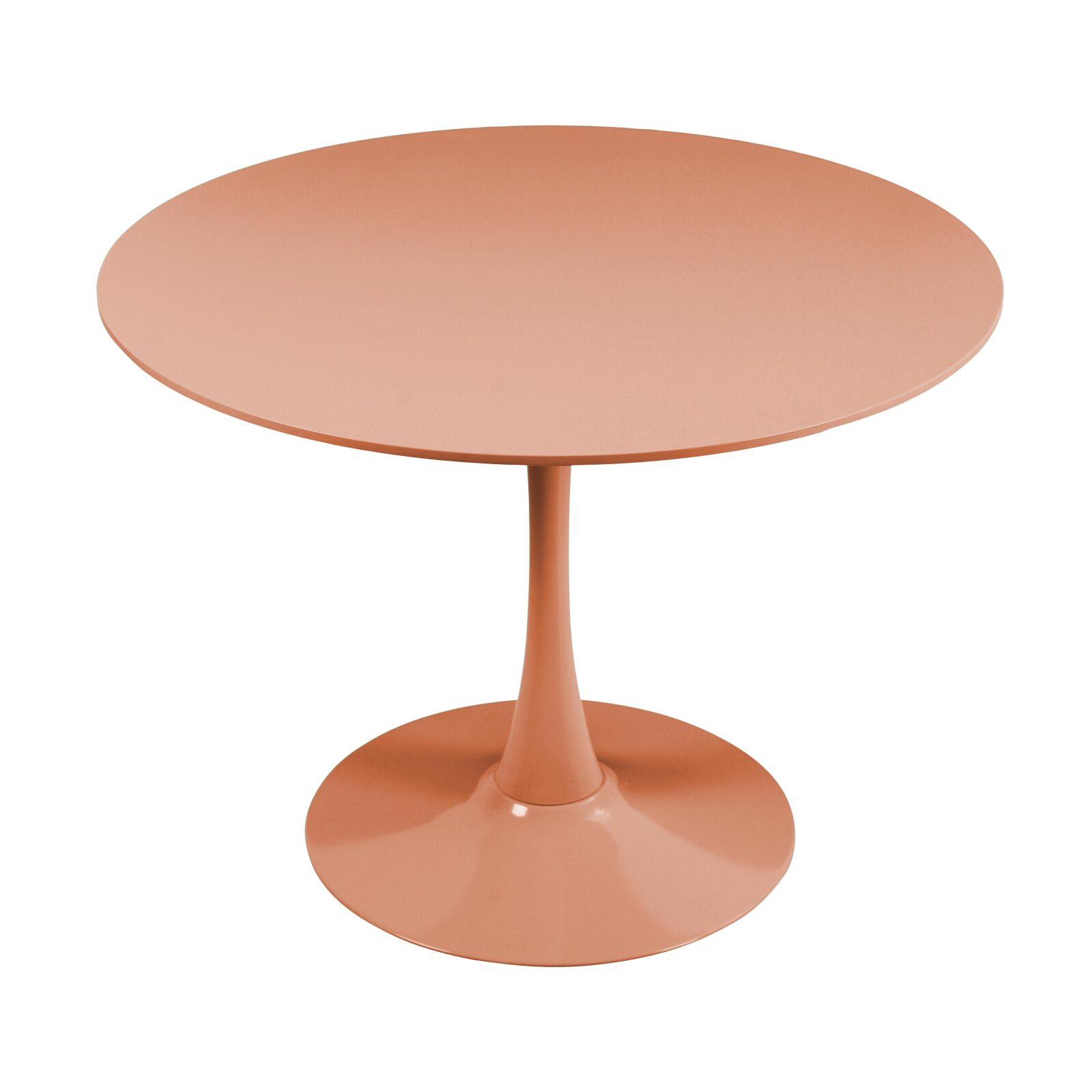 Table à manger ronde en mélaminé et métal 4 personnes