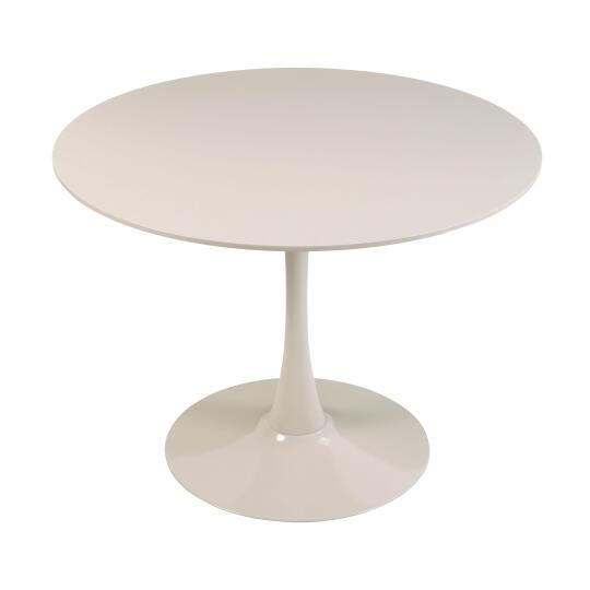 Table à manger ronde en mélaminé et métal 4 personnes