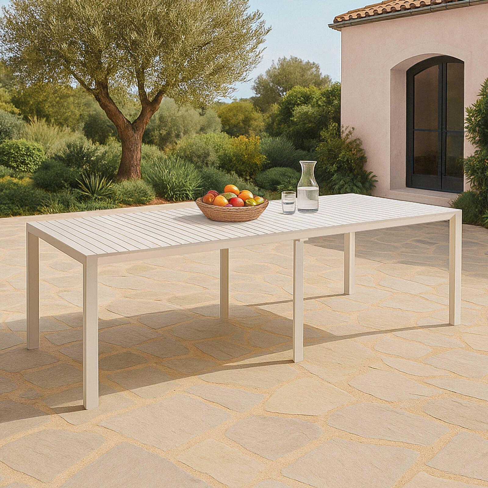 Table de jardin extensible en aluminium 2 à 10 personnes 52/260x100 cm