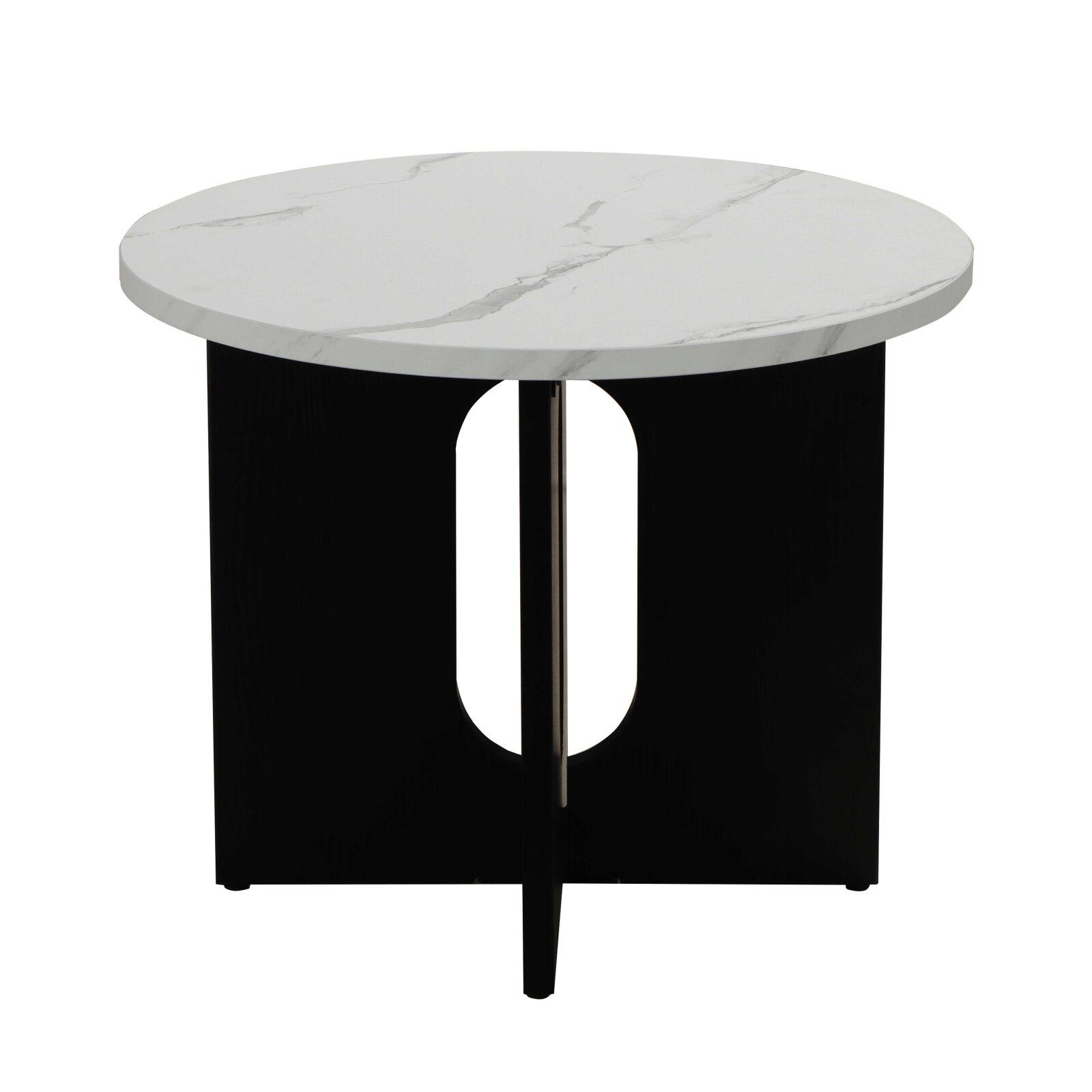 Table basse effet marbre ronde Ø50 x 40 cm