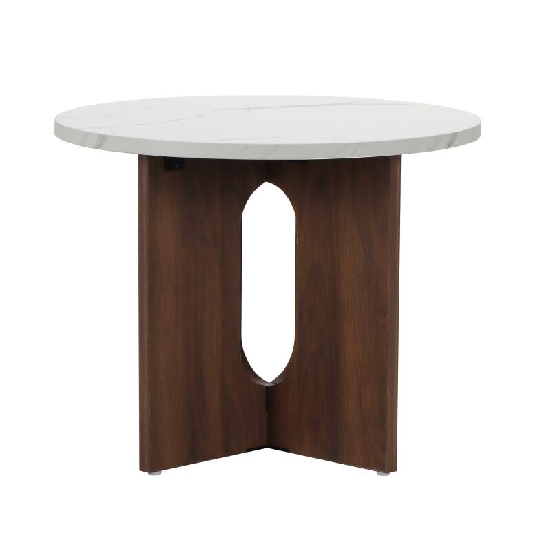 Table basse effet marbre ronde Ø50 x 40 cm