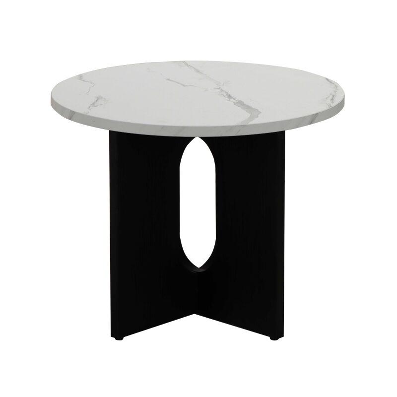 Table basse effet marbre ronde Ø50 x 40 cm