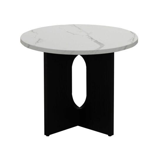 Table basse effet marbre ronde Ø50 x 40 cm | Oviala