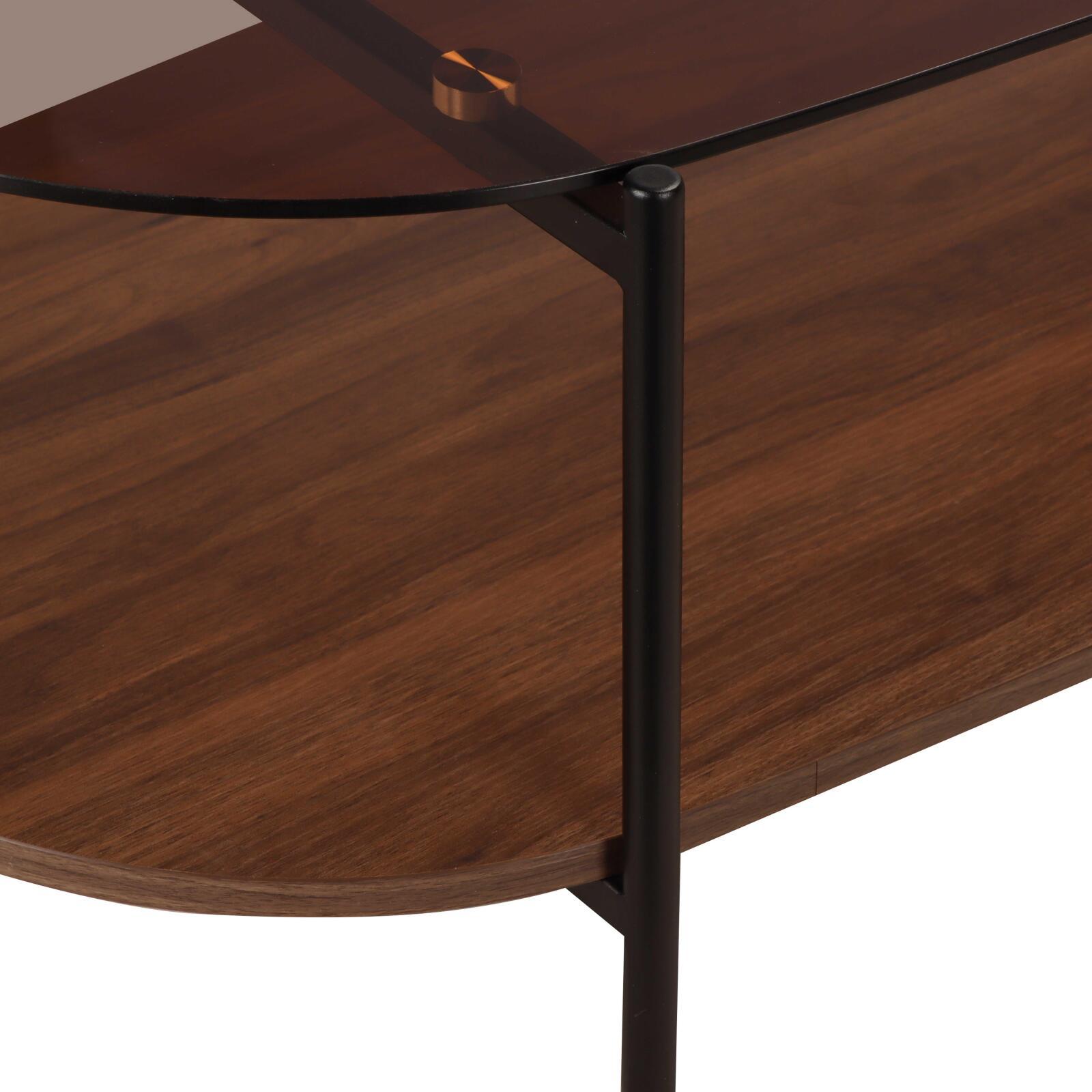 Table basse en verre ovale 120 x 55 x 40 cm 