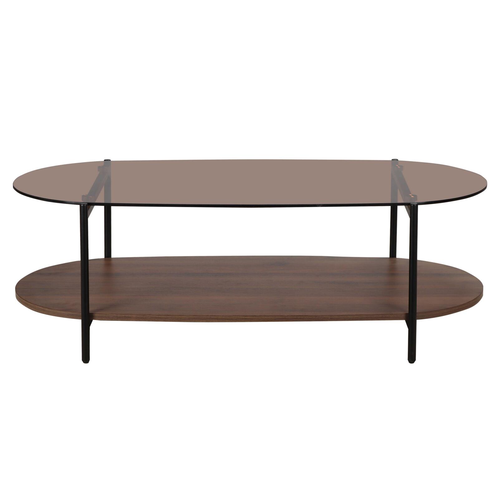 Table basse en verre ovale 120 x 55 x 40 cm 