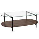 Table basse en verre ovale 120 x 55 x 40 cm