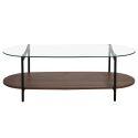 Table basse en verre ovale 120 x 55 x 40 cm