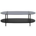 Table basse en verre et effet bois noir ovale 120 x 55 x 40 cm