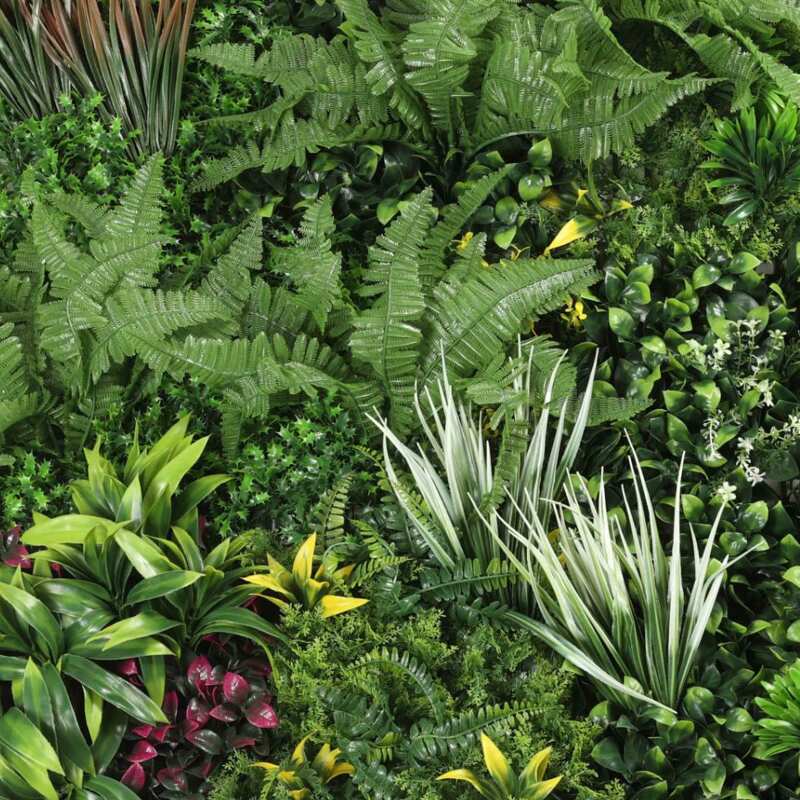 Mur végétal artificiel jardin botanique premium intérieur et extérieur 100x100 cm