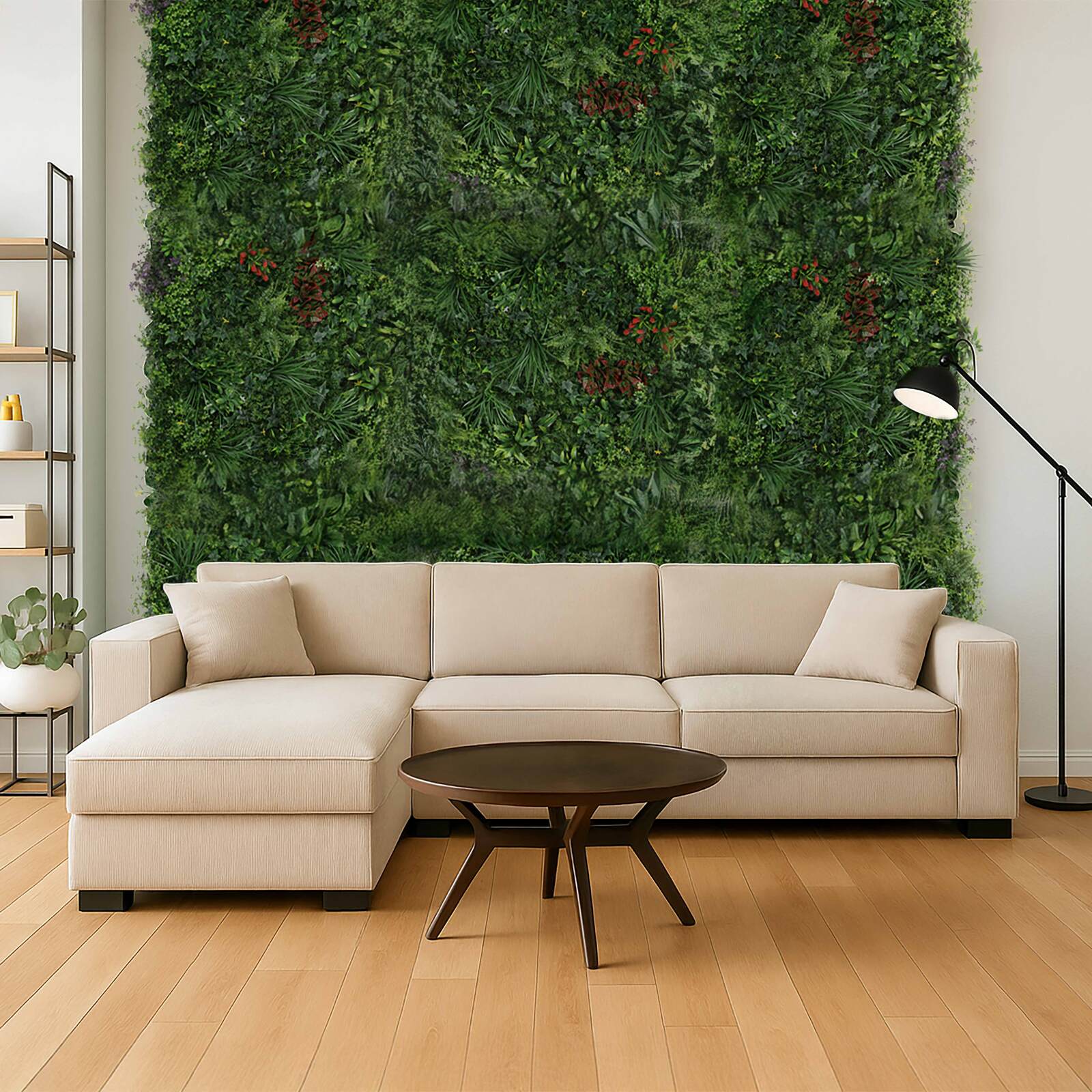 Mur végétal artificiel nature fleurie prémium intérieur et extérieur 100x100 cm