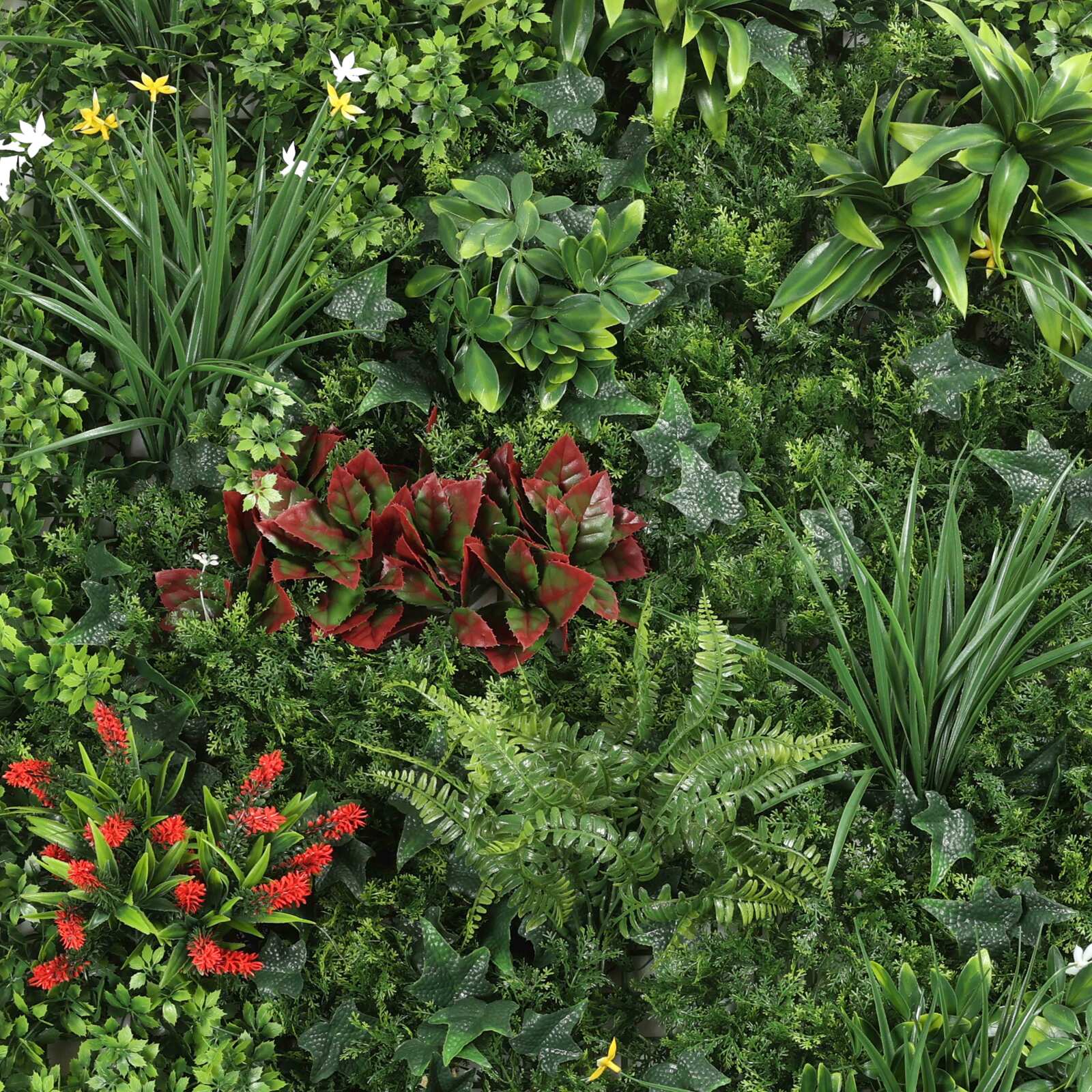 Mur végétal artificiel nature fleurie prémium intérieur et extérieur 100x100 cm