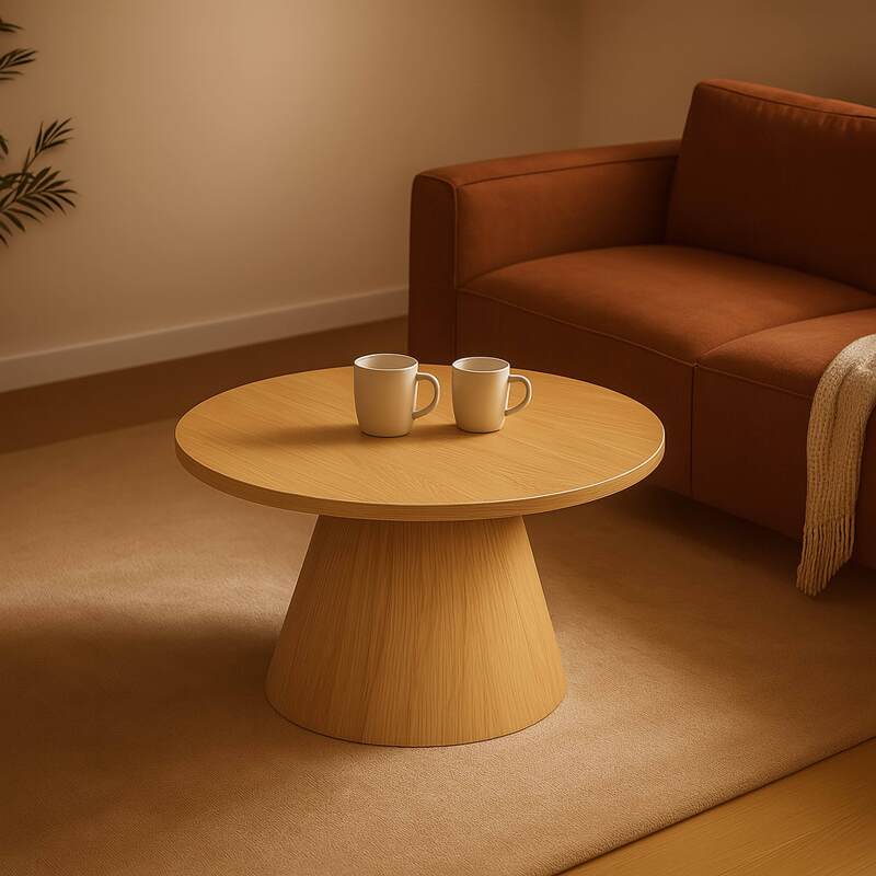 Table basse effet bois ronde Ø80 x 45 cm   