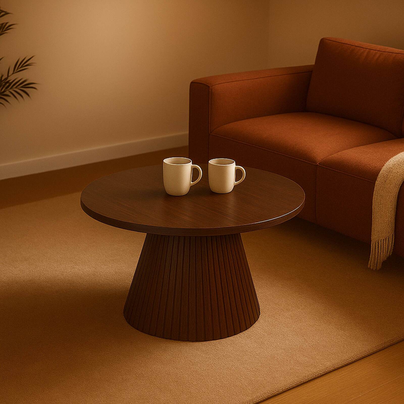 Table basse effet bois ronde Ø80 x 45 cm   