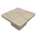 Table basse aspect naturel carrée 80 x 80 x 45 cm   