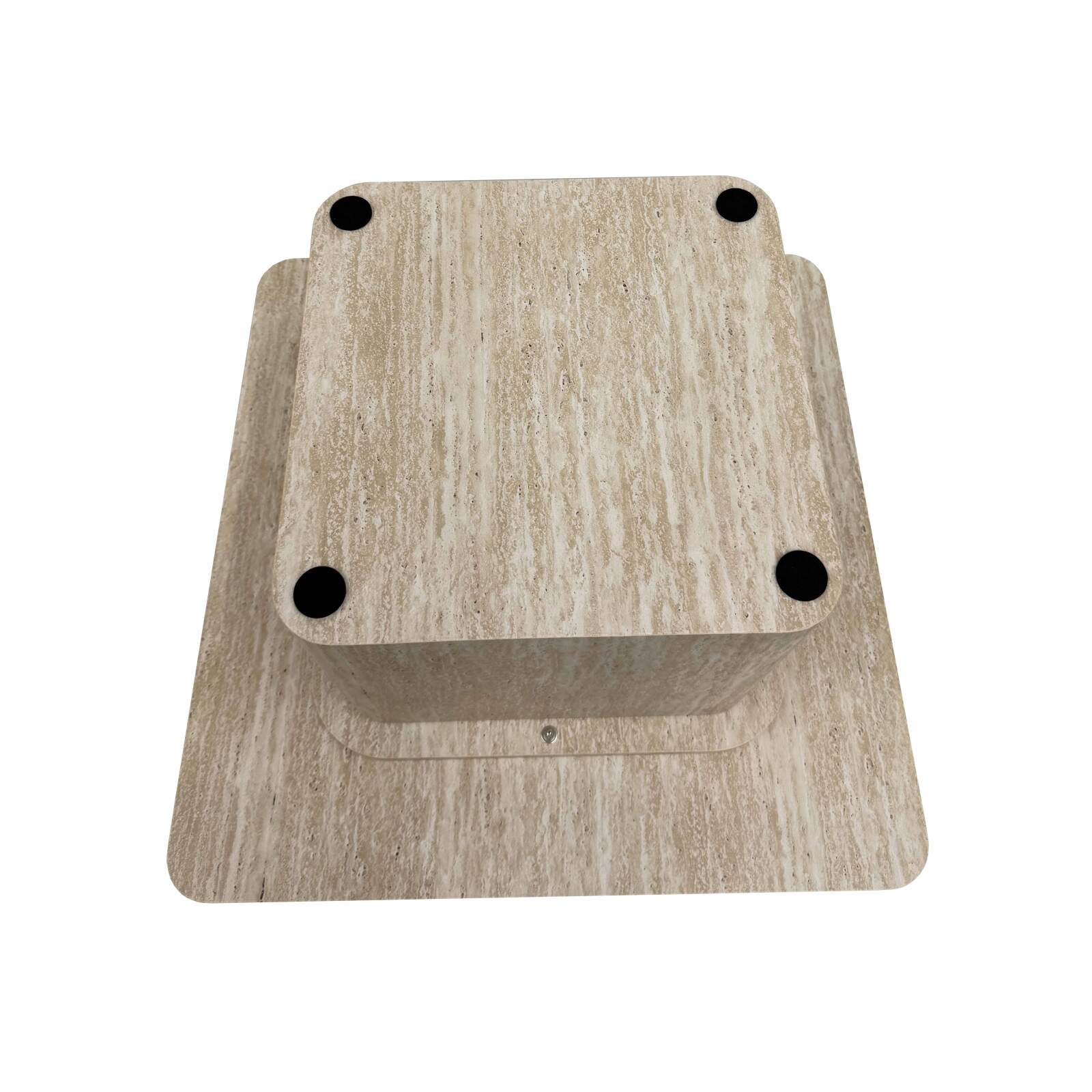 Table basse aspect naturel carrée 80 x 80 x 45 cm   