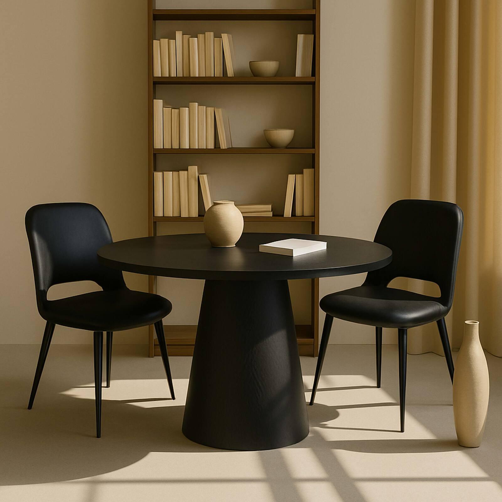 Table à manger ronde effet bois FSC® MIX 4 personnes