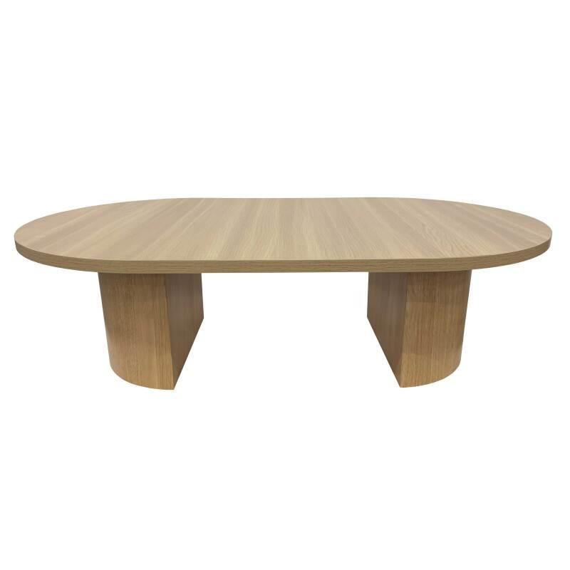 Table basse effet bois ovale 120x70x35 cm    (2/7)