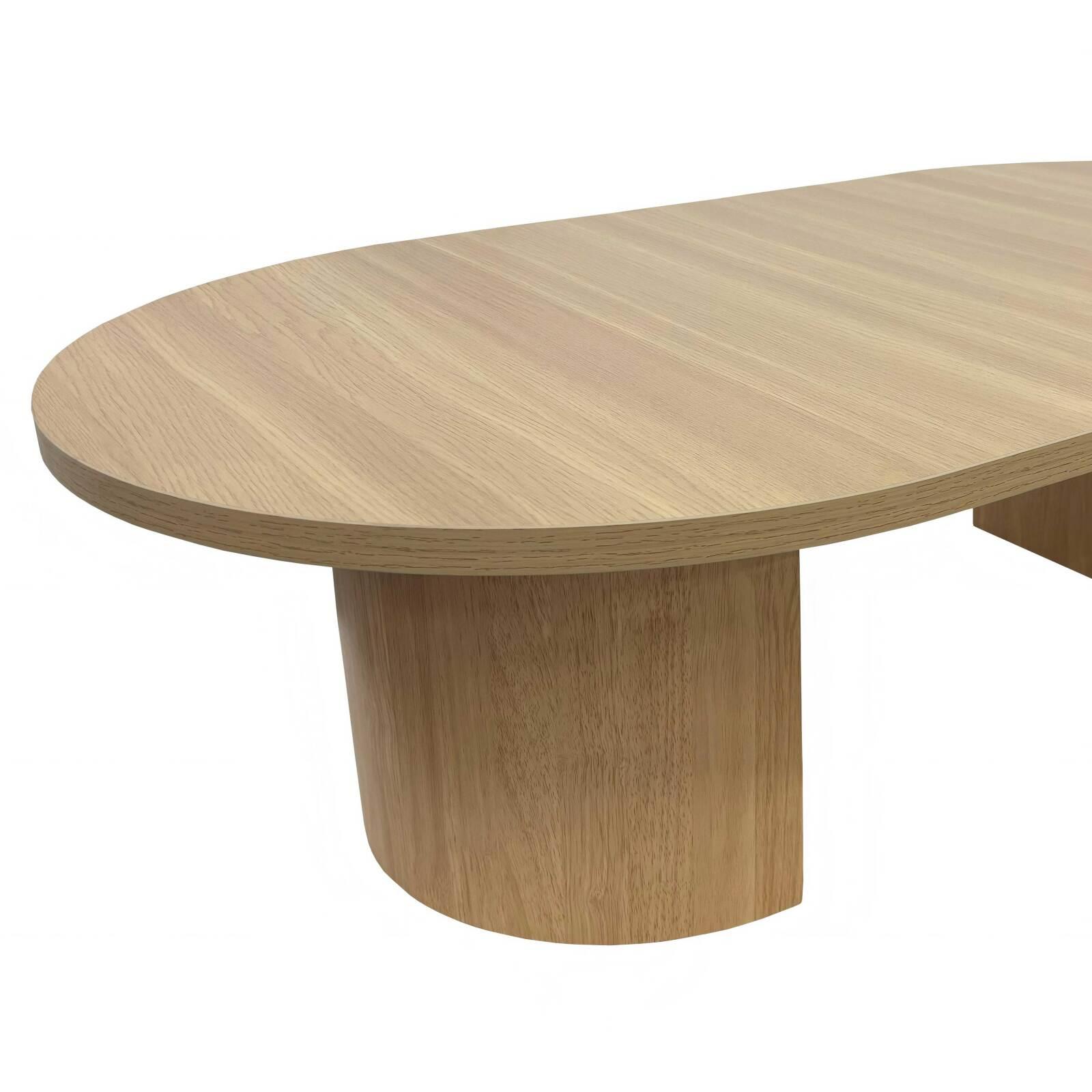 Table basse effet bois ovale 120x70x35 cm   