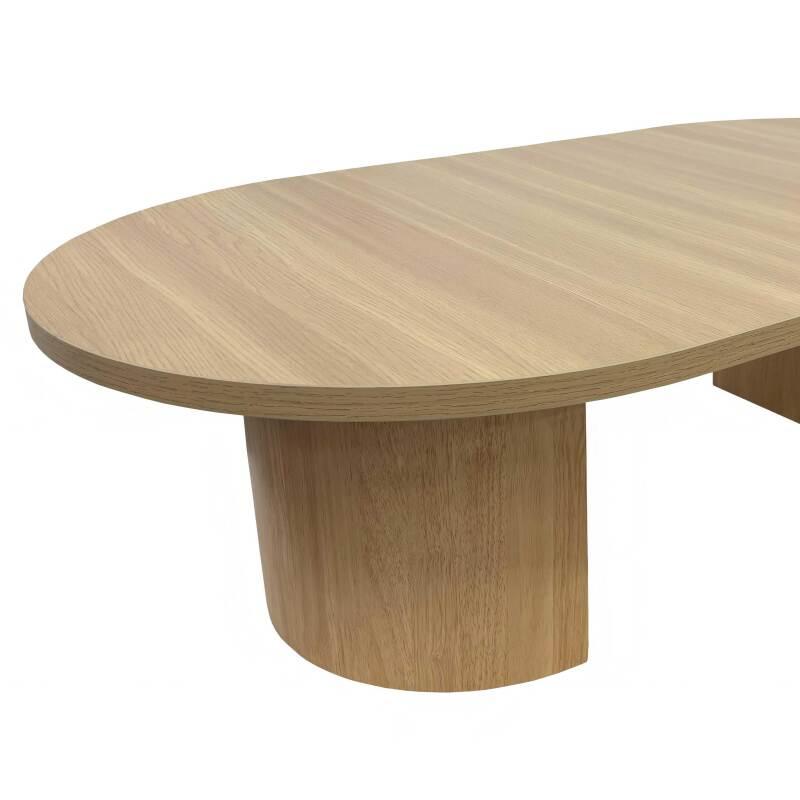 Table basse effet bois ovale 120x70x35 cm    (4/7)