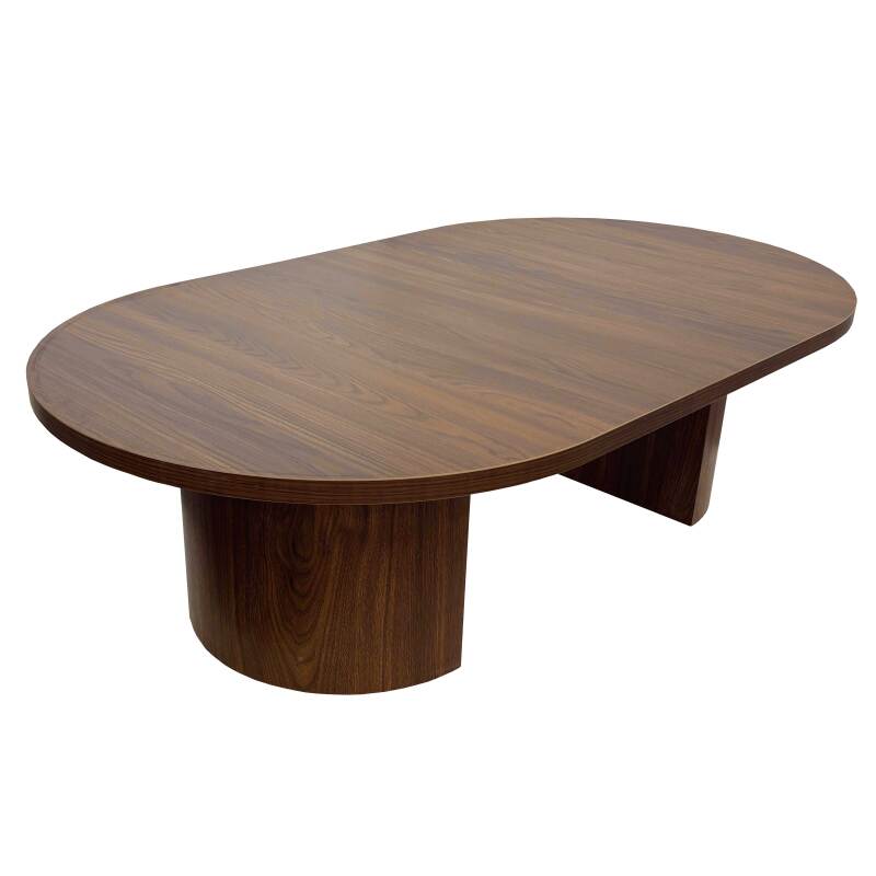 Table basse effet bois ovale 120x70x35 cm   