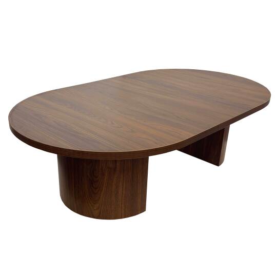 Table basse effet bois ovale 120x70x35 cm | Oviala