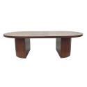 Table basse effet bois ovale 120x70x35 cm   