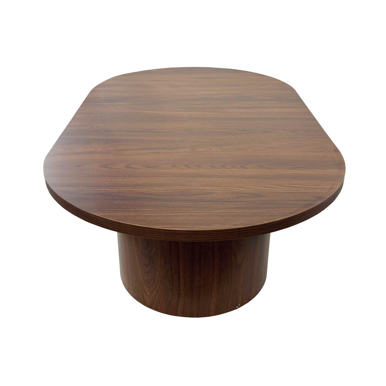 Table basse effet bois ovale 120x70x35 cm   