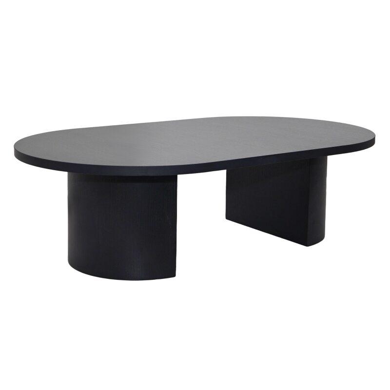 Table basse effet bois ovale 120x70x35 cm   