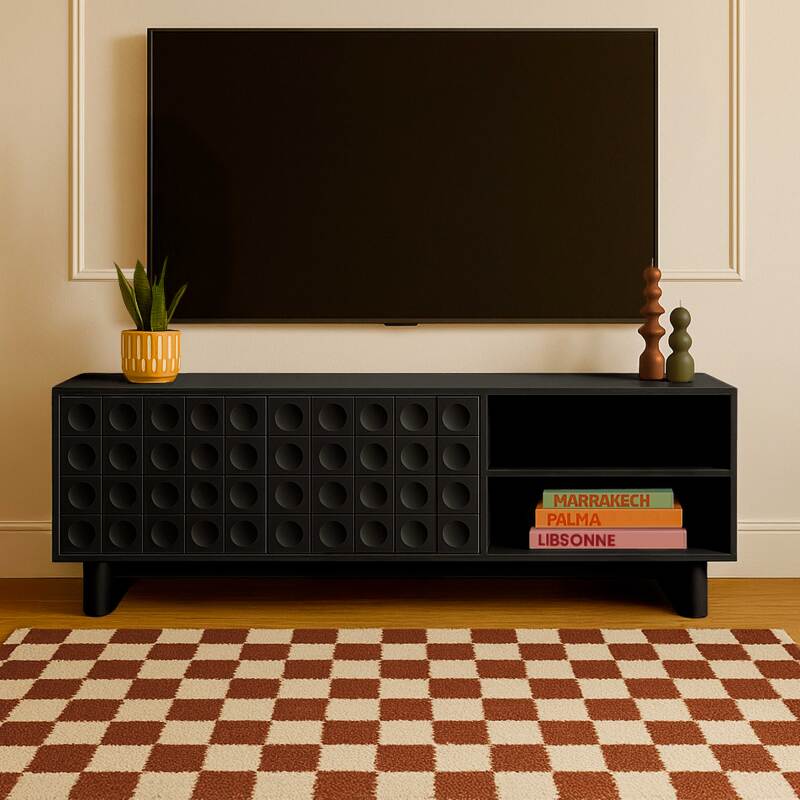 Meuble TV uni 160 cm style retro